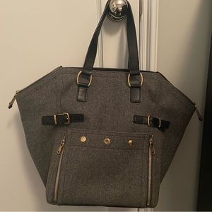 Yves Saint Laurent Grey Felt Downtown Tote
